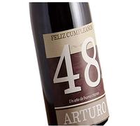 CALLE DEL REGALO Regalo Personalizado, Botella de Vino ‘Feliz cumpleaños’ Personalizada con su Nombre y Edad