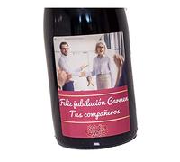 CALLE DEL REGALO: Regalo personalizado para jubilación: botella de vino personalizada con foto y la dedicatoria que tú quieras.