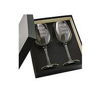 CALLE DEL REGALO - Set de Dos Copas de Vino Personalizadas con Nombres y Fecha | Regalo Original para Parejas, Bodas, Aniversarios y San Valentín | Copas de Cristal Grabadas | 58 cl
