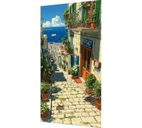 Calle Diamond Painting Casa Diamond Painting Kit Completo, Pintura Diamante Adultos, 5D Cristal Strass Punto de Cruz Puzzle Manualidades Cuadro Diamantes, Decoración de Pared del Hogar 70x140cm tb9-3r