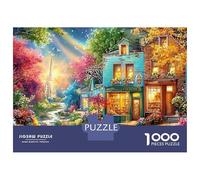 Calle Encantadora bajo la luz del Sol Puzzle De 1000 Piezas Ciudad Europea Cartón Reciclado, Puzzle Desafiante para Adultos 52x38cm/1000pcs