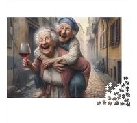 Calle Italiana Padre Mayor Niño Puzzle de 1000 Piezas Puzzle para Adultos Papel Relajante Familia Regalo 52x38cm/1000pcs