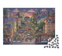 Calle Lombard de San Francisco Puzzle De Madera 500 Piezas Adultos Y Niños,Anti-estrés,Reto,Rompecabezas,Deco Pared,Regalo Ideal,14 Años+,Relax,Desafío,Madera,Educativo (52x38cm)