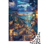 Calle Nocturna Japonesa 1000 Piezas Stock De Cartas Premium Paquete De Rompecabezas Entusiastas De Jigsaw Senior Descompresión Entrenamiento Decoración De Paredes 52x38cm/1000pcs