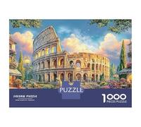 Calle parisina con la Torre Eiffel Arte del Coliseo Romano Puzzle 1000 Piezas Exclusivo Entretenimiento Creativo DIY Regalos para Hombres para Adultos Y Niños A Partir De 14 Años 38x26cm/1000pcs