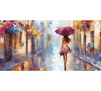 calle Pintar Por Numeros Adultos NiñOs Kits, niña Pintura Por NúMeros Kit Completo De Cuadro Sobre Lienzo Con Pintura Acrilica, Decoracion Hogar Para SalóN, Dormitorio, Sin Marco 80x120cm U-470