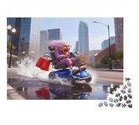 Calle Urbana Persona Mayor Compras Puzzle de 1000 Piezas Papel para Adultos Escena Urbana Puzzle para Toda la Familia Decoración Regalo 52x38cm/1000pcs