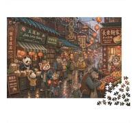 Calle Vintage del Barrio Chino Puzzle 1000 Piezas Adultos Y Niños,Anti-estrés,Regalo Ideal,Deco Pared,Desafío,Premium,Cartón,14 Años+,Rompecabezas,Relax,Reto,Educativo 70x50cm