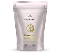 Callebaut Chocolate blanco Crispearl - Bolsa de 800 g - Perlas crujientes de chocolate blanco para postres, pasteles, helados y repostería