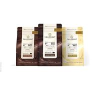Callebaut, leche, oscuros y blancos chips de chocolate (3 x 1kg Bundle)