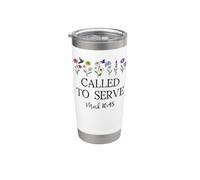 Called to Serve God Jesus Christian Bible Verse Mark 10:45 Vaso térmico de acero inoxidable de doble pared