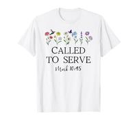 Called to Serve God Quote Christian Bible Verse Mark 10:45 Camiseta