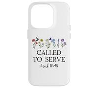 Called to Serve God Quote Christian Bible Verse Mark 10:45 Carcasa para iPhone 14 Pro