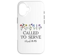 Called to Serve God Quote Christian Bible Verse Mark 10:45 Carcasa para iPhone 16