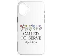 Called to Serve God Quote Christian Bible Verse Mark 10:45 Carcasa para iPhone 16 Plus