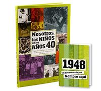 Calledelregalo 1948 Libro de colección 'Nosotros, los niños de los años 40' con tarjeta de 1948 personalizada - Libro año de nacimiento - Libro nacidos en 1948 - Incluye tarjeta personalizada