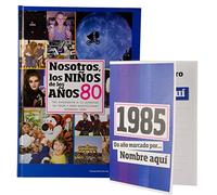 Calledelregalo 1985 Libro' Nosotros los niños de los años 80' con tarjeta 1985 personalizada - Libro año de nacimiento - Libro década de nacimiento - Incluye tarjeta personalizada de regalo
