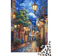 Callejón Nocturno Farola Puzzle de 1000 Piezas Puzzle para Adultos Cartón Relajación Hogar Regalo 38x26cm/1000pcs