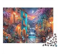 Callejón Nocturno Puzzle de 1000 Piezas Papel para Adultos Vista Cascada Set de Puzzle 1000 Piezas Relajación Enfoque Hogar Regalo 38x26cm/1000pcs