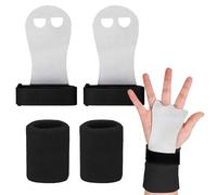 Calleras para Cross Training Agarres Gimnasia NiñOs, S Agarre y Protector De Mano Agarraderas Fitness, Empuñaduras Gimnasia y Muñequeras, MuñEqueras Gym Guantes De Entrenamiento Abiertos, Negro