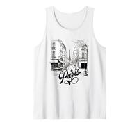 Calles de París, París Francia & Dibujo De Bosquejo De La Camiseta sin Mangas