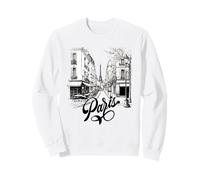 Calles de París, París Francia & Dibujo De Bosquejo De La Sudadera