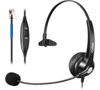 Callez Auriculares de teléfono con micrófono con cancelación de ruido e interruptor de silencio para teléfono de oficina, auriculares de teléfono con cable RJ9 compatibles con teléfonos IP Cisco 7821