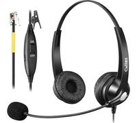 Callez Auriculares de teléfono RJ9 con micrófono con cancelación de ruido y controles de volumen, auriculares de teléfono para teléfonos de oficina compatibles con teléfonos fijos Grandstream GXP2135