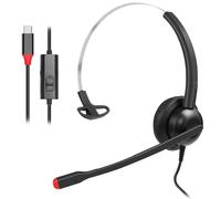 Callez Auriculares USB C con micrófono con cancelación de ruido, auriculares tipo C con cable para iPhone 17/16/15, Samsung, laptop, Mac, tablet, auriculares de PC para equipos, Zoom, Skype, centro de