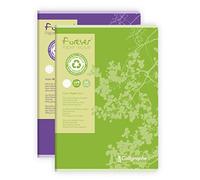 Calligraphe 17125C Juego de 10 cuadernos Forever (una marca Clairefontaine) - A4 21x29,7 cm - 96 páginas Cuadrados pequeños - 100 % papel reciclado 70 g - Cubierta reciclada - Colores aleatorios