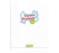 Calligraphe 18189C - Un cahier piqué de travaux pratiques(gamme 8000 de Clairefontaine) 96 pages 24x32 cm 90g grands carreaux et unis, couverture polypro (plastique), Incolore