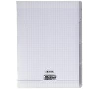 Calligraphe 18229C - Cuaderno grapado con 4 índices incoloro (una marca de Clairefontaine) - 24 x 32 cm - 140 páginas grandes azulejos - Papel blanco 90 g - Cubierta de poliuretano transparente