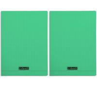 Calligraphe 18385C - Un cahier piqué (gamme 8000 de Clairefontaine) 96 pages 24x32 cm 90g petits carreaux, couverture polypro (plastique), Vert (Paquete de 2)