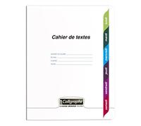 Calligraphe 18555C - Cuaderno de texto con grapa incoloro (una marca de Clairefontaine) - 17 x 22 cm - 124 páginas grandes azulejos - Papel blanco 90 g - Cubierta de poliuretano transparente