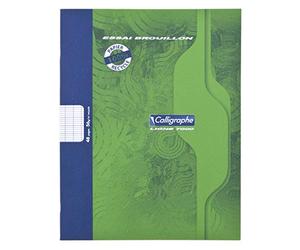 Calligraphe 2148C - Un cahier de brouillon (gamme 7000 de Clairefontaine) 48 pages 17x22 cm 56g grands carreaux 100% recyclé