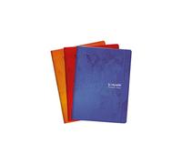 Clairefontaine ES Calligraphe 7498C - Un cahier piqué (gamme 7000 de Clairefontaine) 192 pages 24x32 cm 70g grands carreaux, couverture carte offset, couleur aléatoire