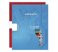 Calligraphe 7551C - Serie 7000, un cuaderno piqué dibujo 17 x 22 cm, 32 páginas lisas 120 g, tapa de tarjeta offset color aleatorio
