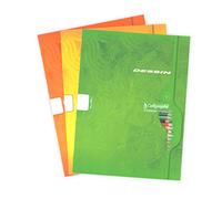 Calligraphe ES 553C - Un cahier de dessin (gamme 7000 de Calligraphe) 16 pages 24x32 cm 120g unies blanches, couverture carte offset, couleur aléatoire