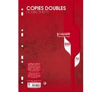 Clairefontaine ES Calligraphe 5616AMZC Juego de 2 copias de lámina perforada doble (una marca de Clairefontaine) - A4 21x29,7 cm - 200 páginas cuadrados pequeños - Papel de 70 g/m²