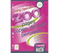 Calligraphe ES 9225c - Un paquete de copias dobles perforadas en película - A4 21x29,7 cm - 200 páginas Cuadraditos - papel blanco 90g - Para Binder 32x26 cm mínimo