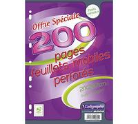 Calligraphe ES 9325c - Un paquete de hojas sueltas en papel de aluminio - A4 21x29,7 cm - 200 páginas Cuadrados pequeños - Papel blanco 90 g - Para carpeta 32x26 cm mínimo