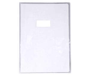 Calligraphe (gamme scolaire Clairefontaine) 73201AMZC - Un protège-cahier Cristal 21x29,7 cm 12/100ème avec porte-étiquette, en PVC (plastique) transparent lisse, Incolore