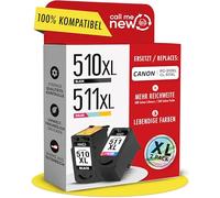callmenew Cartuchos de tinta 510XL y 511XL - Compatible con cartuchos de impresora Canon 510 511 (PG-510 negro y CL-511 color) - XL Alcance, chip inteligente, repuesto para Canon 510 511 Multipack