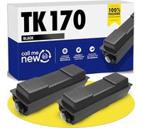 callmenew TK170 - Tóner compatible con Kyocera TK 170 (negro, 7200 páginas), chip inteligente, repuesto para kyocera ecosys p2135dn, pack de 2