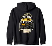 CALLSIGN Check First Radioaficionado Estación Micrófono Sudadera con Capucha