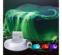 Callsky Luces sensoriales de fibra óptica de 10 W para habitación sensorial/niños autistas, aplicación + centelleo+motor de luz activada por sonido, resistente y duradero (3 cables de 0.75) con punto