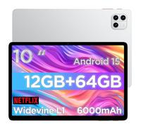 Callsky-Tab Tableta Android, tableta Android 15 de 10.1 pulgadas, Octa-core, 2 años de protección, RAM 12 GB, ROM 64 GB (hasta 2 TB), resolución de 800 x 1280, WiFi 6 y Bluetooth, altavoces duales, 5