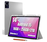 Callsky-Tech Tablet de 14 pulgadas, tableta Android 15, 16 GB de RAM + 256 GB de ROM, pantalla IPS FHD de 1920 x 1200, Widevine L1, batería de 10000 mAh, Bluetooth 5.0, funda con soporte multiángulo y