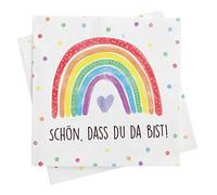 CALLUNA,Servilletas para cumpleaños, fiestas y celebraciones, 20 unidades, 33x33 cm, con un bonito diseño de arcoíris y frase en inglés, producción sostenible y blanqueadas sin cloro