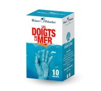 CALLVIN | Enjuague con dedos 'Los dedos del mar' | Pack de 10 toallas húmedas perfumadas para limpieza de manos | Ideal para comidas de mariscos | Eliminar las manchas como un tiburón en Caza